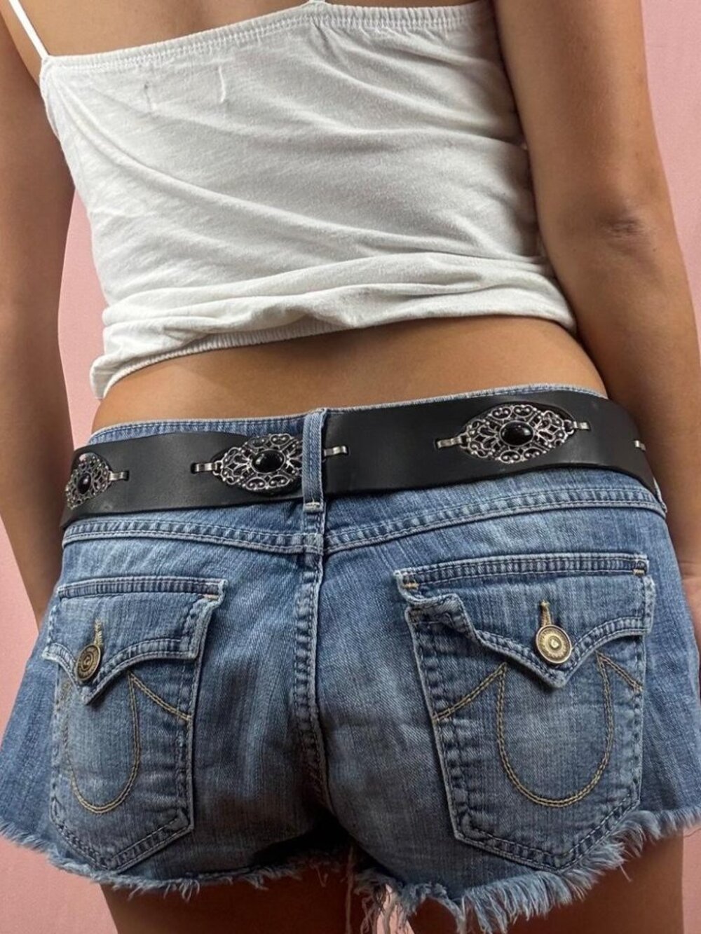 Vintage Boho Leather Tie Belt